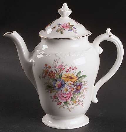 Fragrance (9504, Raised Edge) Mini Coffee Pot & Lid