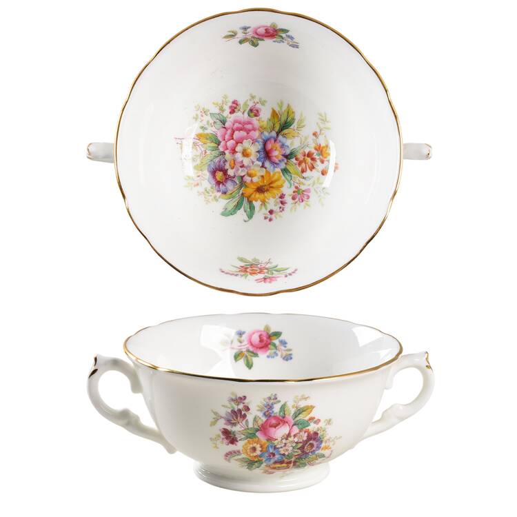 Fragrance (9054, Not Raised, Scalloped) Footed Cream Soup Bowl