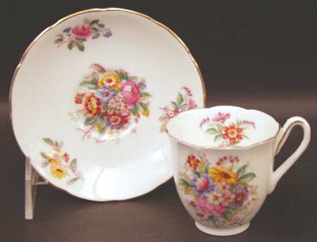 Fragrance (9054, Not Raised, Scalloped) Footed Demitasse Cup & Saucer Set