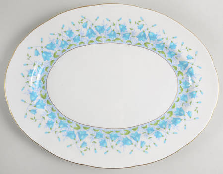 Harebell Turquoise 15" Oval Serving Platter