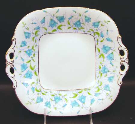 Harebell Turquoise Handled Cake Plate
