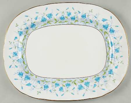 Harebell Turquoise 16" Oval Serving Platter