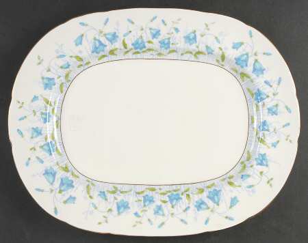 Harebell Turquoise 14" Oval Serving Platter