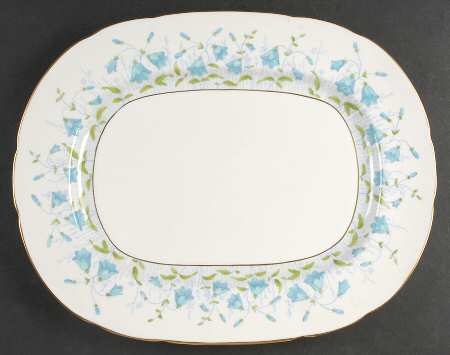 Harebell Turquoise 15" Oval Serving Platter
