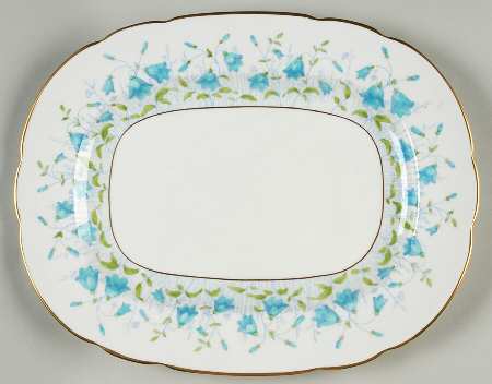 Harebell Turquoise 12" Oval Serving Platter