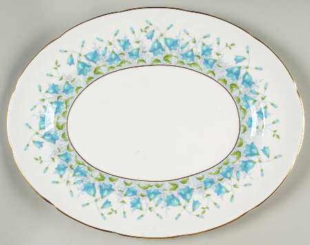 Harebell Turquoise 13" Oval Serving Platter