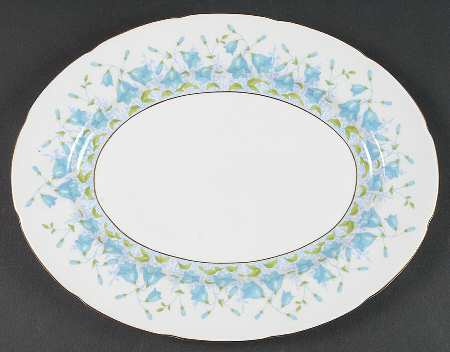 Harebell Turquoise 13" Oval Serving Platter
