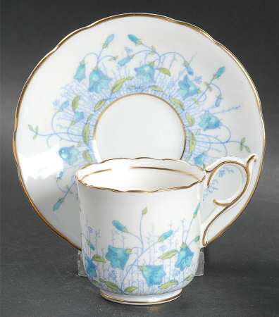 Harebell Turquoise Footed Demitasse Cup & Saucer Set