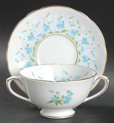 Harebell Turquoise Footed Bouillon Cup & Saucer