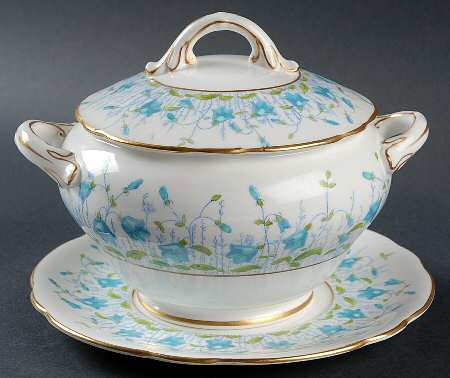 Harebell Turquoise Sauce Boat & Lid with Underplate