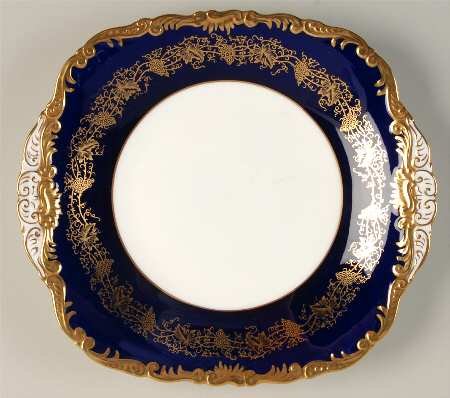 Hazelton Cobalt Blue Square Handled Cake Plate
