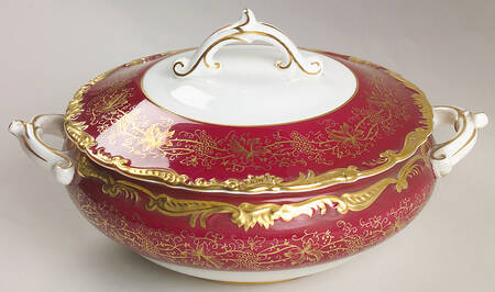 Hazelton Maroon Round Covered Vegetable