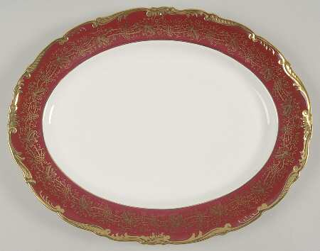 Hazelton Maroon 14" Oval Serving Platter