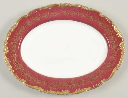 Hazelton Maroon 11" Oval Serving Platter