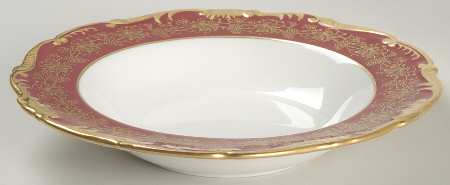 Hazelton Maroon Rim Soup Bowl