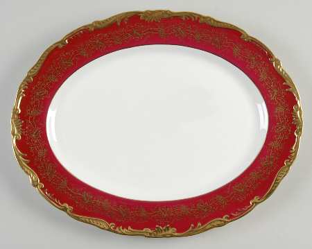 Hazelton Maroon 13" Oval Serving Platter