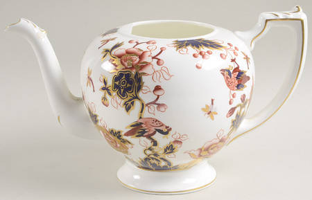 Hong Kong (New Backstamp, Mauve Flowers) Teapot No Lid