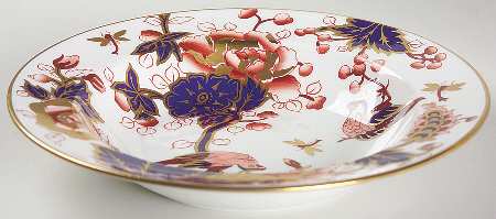 Hong Kong (New Backstamp, Mauve Flowers) Rim Soup Bowl