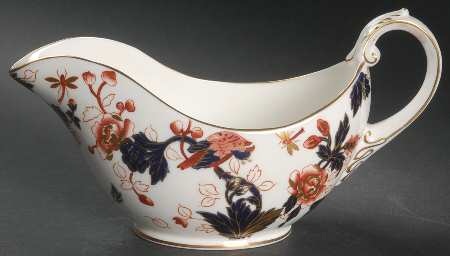 Hong Kong (New Backstamp, Mauve Flowers) Gravy Boat