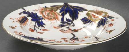 Hong Kong (Old Backstamp, Rust Flowers) Rim Soup Bowl