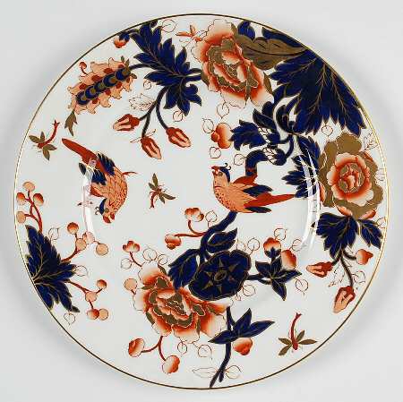 Hong Kong (Old Backstamp, Rust Flowers) Luncheon Plate