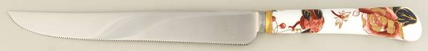 Hong Kong (Old Backstamp, Rust Flowers) Cake Knife/Server with Stainless Blade