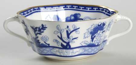 Indian Tree Blue Flat Cream Soup Bowl