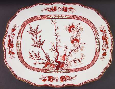 Indian Tree Coral (Scalloped) 16" Oval Serving Platter