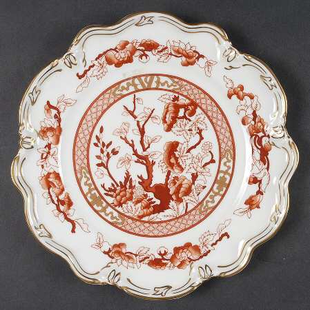 Indian Tree Coral (Scalloped) Sheffield Dessert Plate