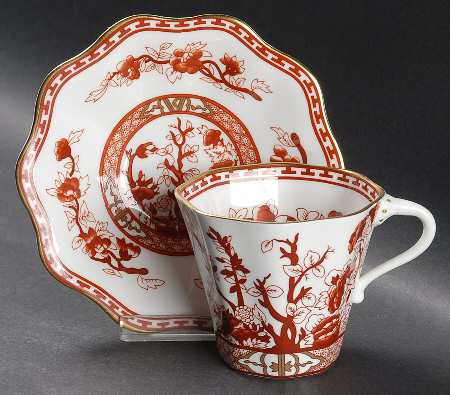 Indian Tree Coral (Scalloped) Flat Cup & Saucer Set