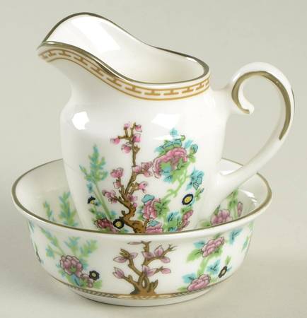 Indian Tree Multicolor (Smooth Edge) Miniature Pitcher and Bowl Set