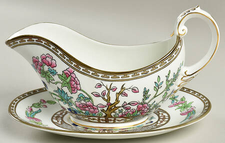 Indian Tree Multicolor (Smooth Edge) Gravy Boat & Underplate