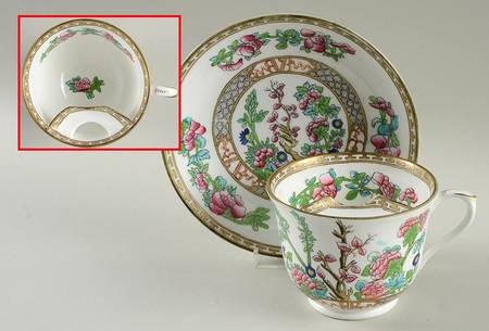 Indian Tree Multicolor (Smooth Edge) Mustache Cup & Saucer Set