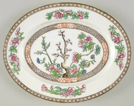 Indian Tree Multicolor (Smooth Edge) 11" Oval Serving Platter