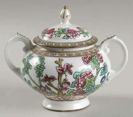 Indian Tree Multicolor (Smooth Edge) Sugar Bowl & Lid