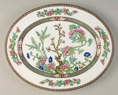 Indian Tree Multicolor (Smooth Edge) 14" Oval Serving Platter