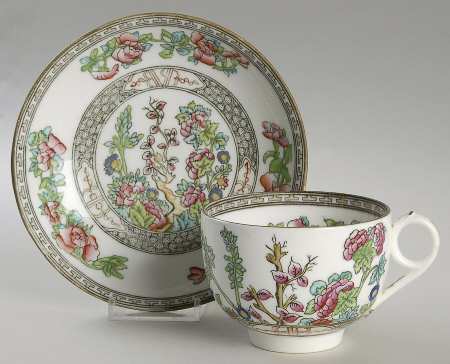 Indian Tree Multicolor (Smooth Edge) Oversized Cup & Saucer Set