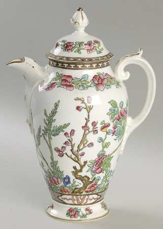 Indian Tree Multicolor (Smooth Edge) Coffee Pot & Lid