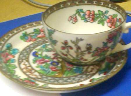 Indian Tree Multicolor (Smooth Edge) Snack Plate & Cup Set