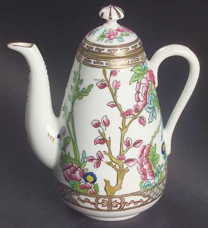 Indian Tree Multicolor (Smooth Edge) Individual Coffee Pot & Lid