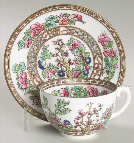 Indian Tree Multicolor (Smooth Edge) Flat Cup & Saucer Set