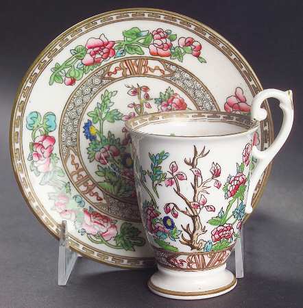 Indian Tree Multicolor (Smooth Edge) Irish Coffee Cup and Saucer Set