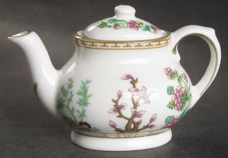 Indian Tree Multicolor (Smooth Edge) Miniature Teapot & Lid
