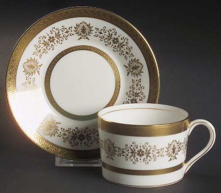 Lady Anne Gold Flat Cup & Saucer Set