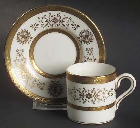 Lady Anne Gold Flat Demitasse Cup & Saucer Set