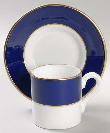 Majestic Blue Flat Demitasse Cup & Saucer Set