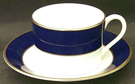 Majestic Blue Flat Cup & Saucer Set