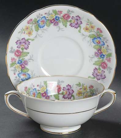 Maytime Footed Cream Soup Bowl & Saucer Set