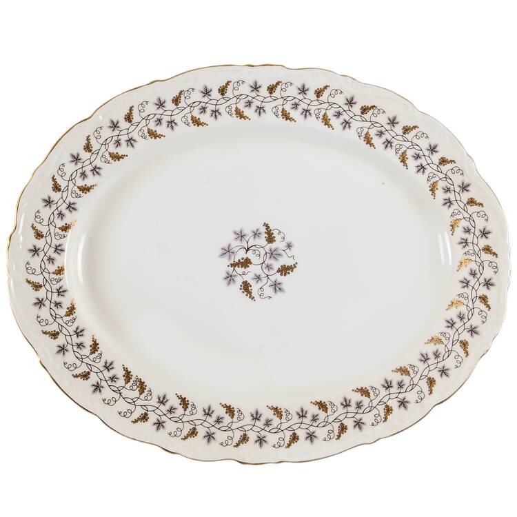 Minerva White (Raised Edge) 15" Oval Serving Platter