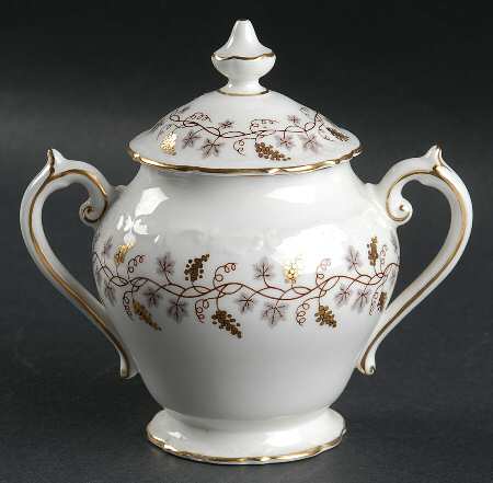 Minerva White (Raised Edge) Sugar Bowl & Lid